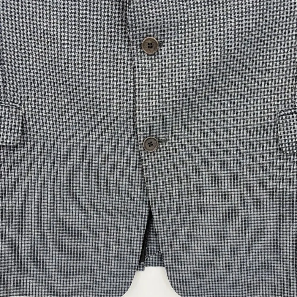 Turnberry Silk Wool Houndstooth Mens Blazer 50R Quiet Luxury Preppy Old Money